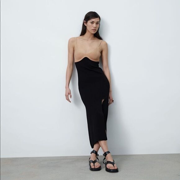 Zara Dresses & Skirts - Zara knit midi dress size medium